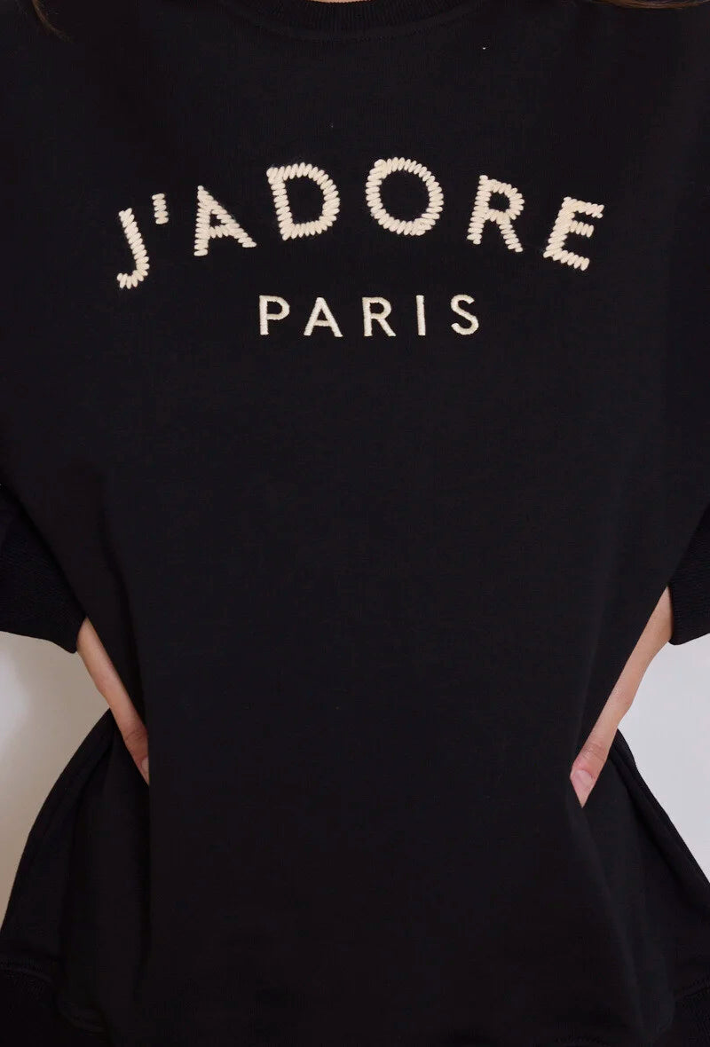 J’Adore Paris Sweatshirt – Zwart