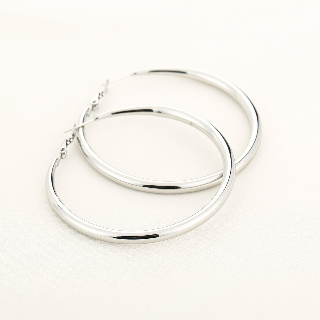 Hoops oorbellen Silver