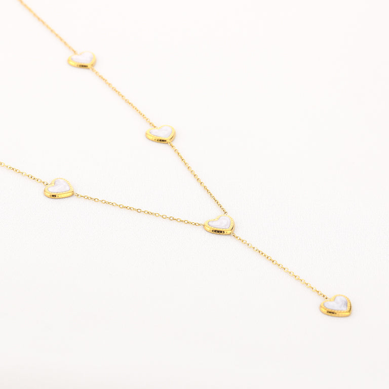 Y ketting met hartjes