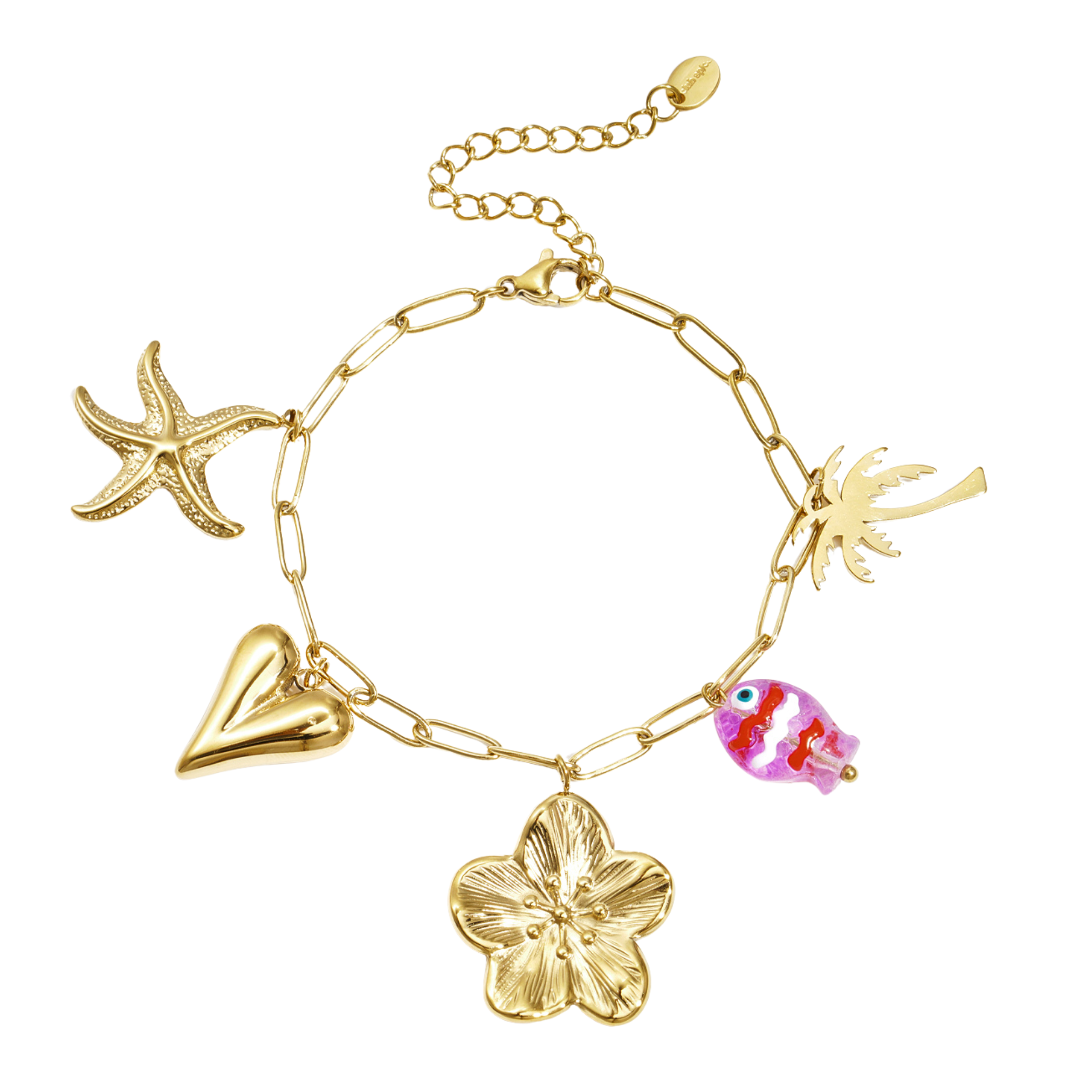 Pink flower bracelet