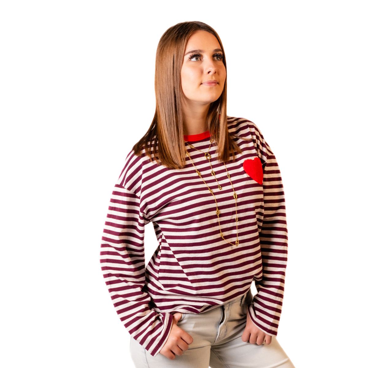 Luna hartjeslongsleeve – Pruim