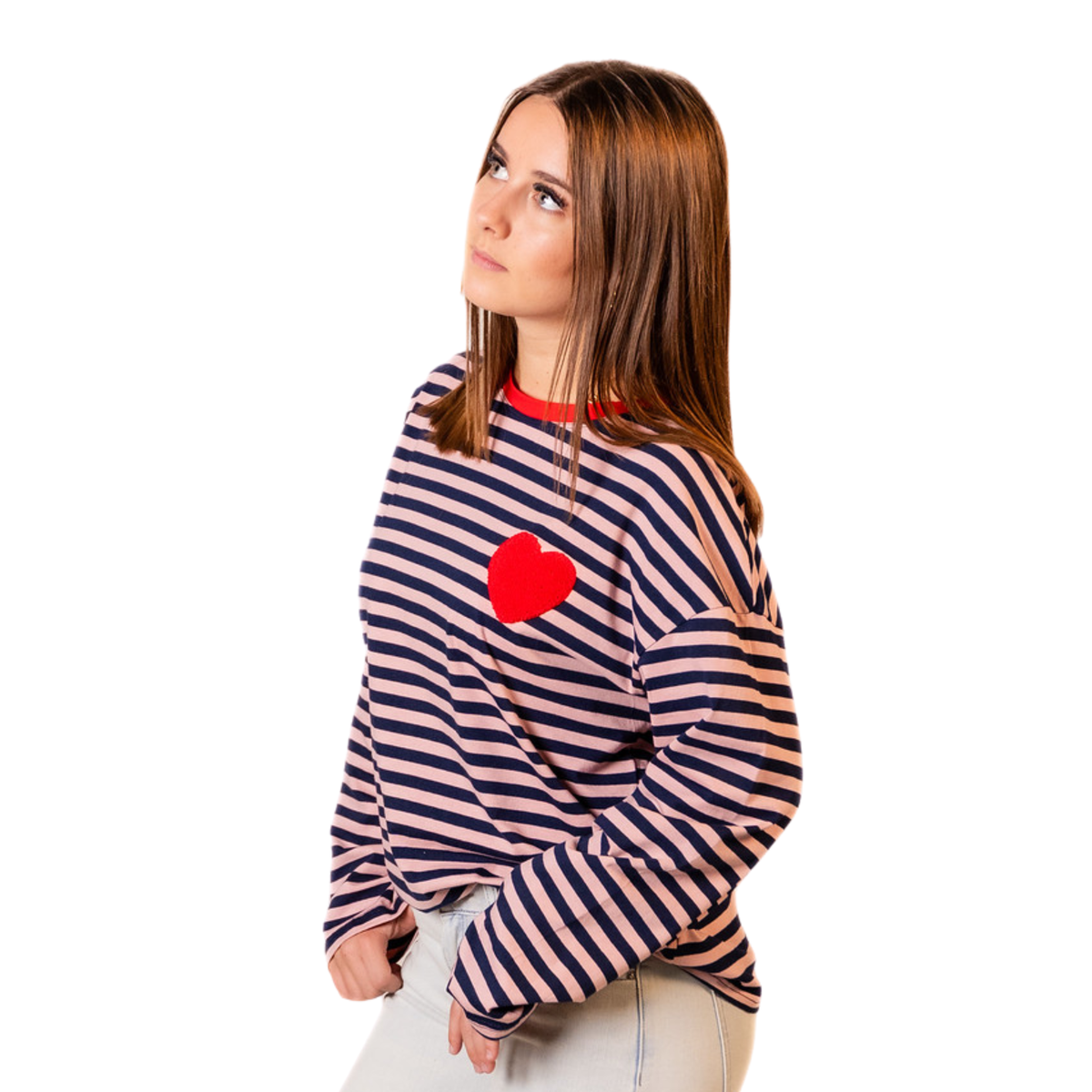 Luna hartjeslongsleeve – Oudroze