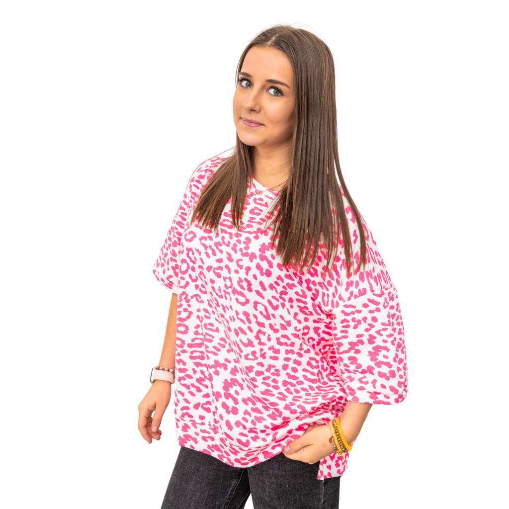 Neon Leopard T-shirt - Pink
