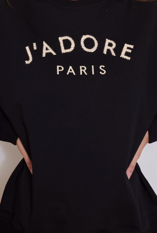 J’Adore Cotton Crew – Black