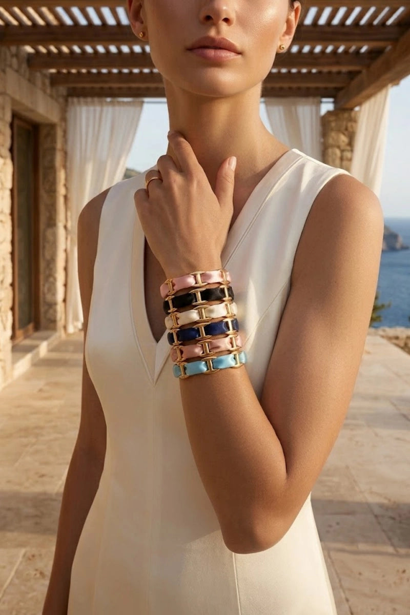 Satin Link armband – Zwart, foto 1