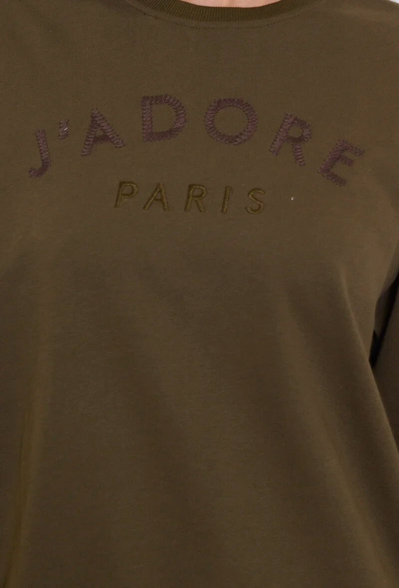 J’Adore Paris Sweatshirt – Khaki