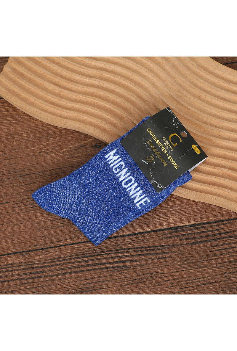 Faye SOFT glittersokken – Blauw, foto 2
