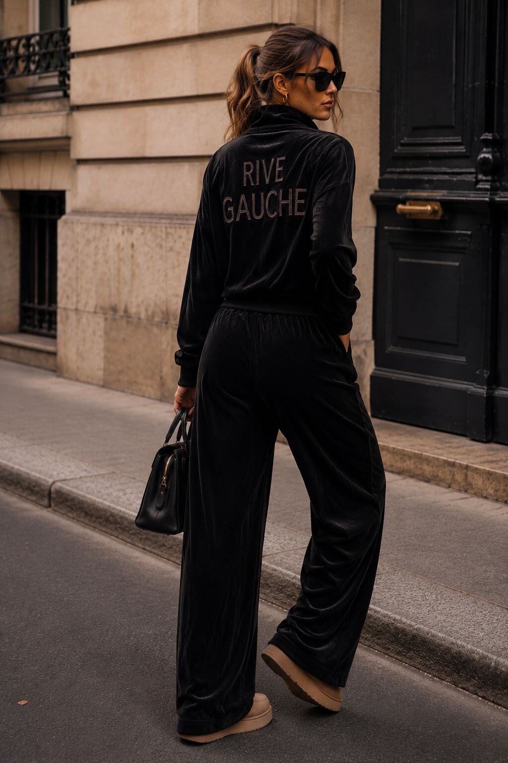 Rive Gauche Velvet Set – Zwart – achteraanzicht