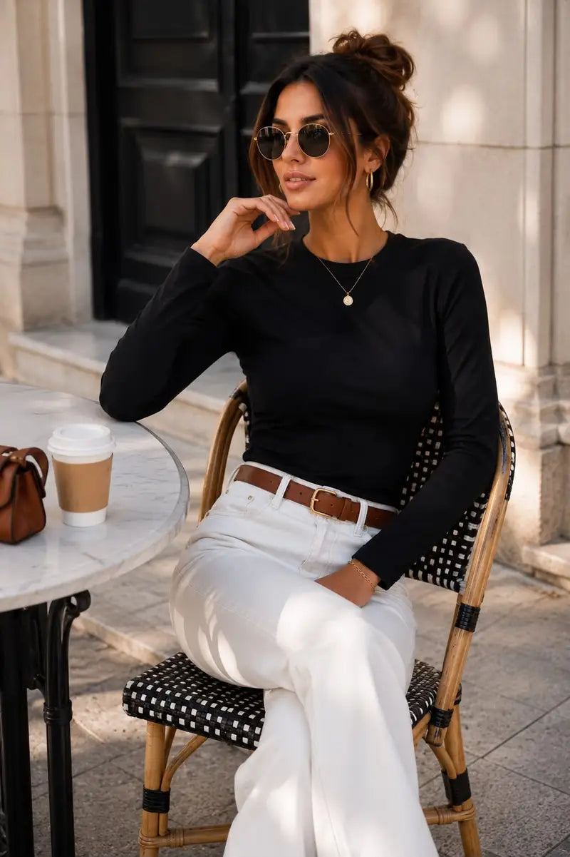 Mila essential longsleeve – Zwart, foto 3